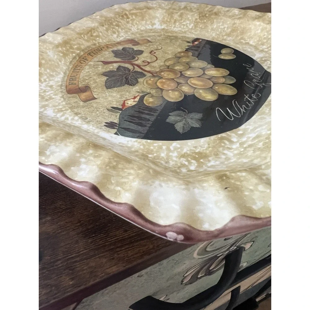 Ceramica Due Torri Italian Grape Platter Fruits of‎ Tuscany Serving Tray Italy